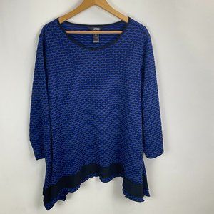 Ali Miles Asymmetrical Textured Tunic Top